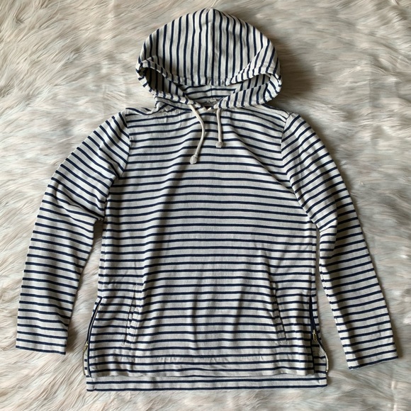 J. Crew Striped Hooded Side Zip Pullover - Picture 6 of 13